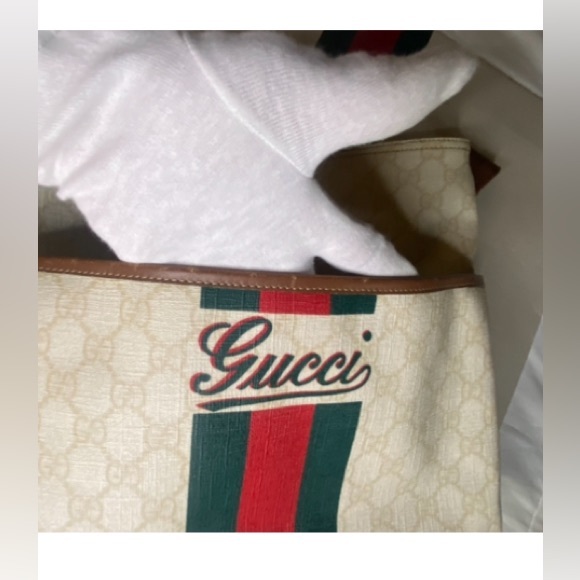 GUCCI ❤️❤️ SHERRY/WEB LINE CROSSBODY RARE - Picture 15 of 15